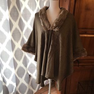 Ellie and Kate Faux Fur Poncho